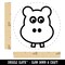 Cute Hippopotamus Face Self-Inking Rubber Stamp for Stamping Crafting Planners